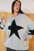 Beatrix Star Slouch Knit Grey Marl